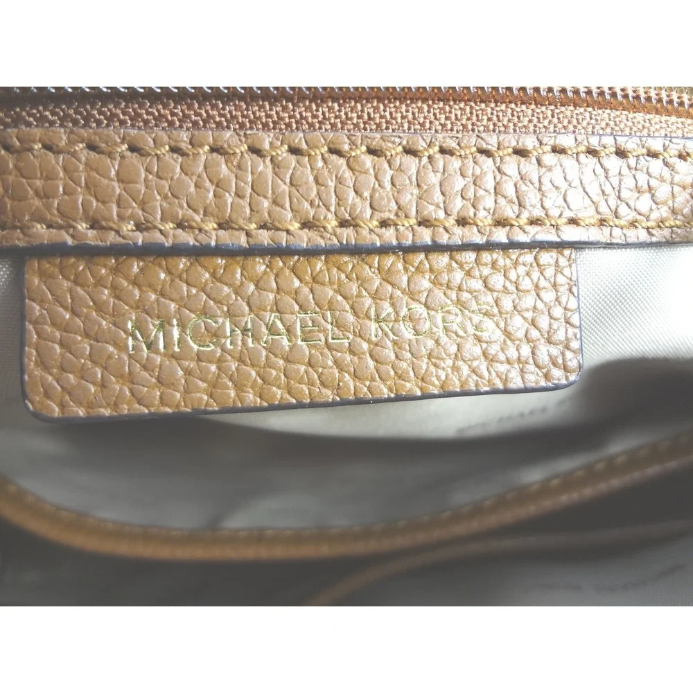 Michael Kors Mercer Medium Duffel Satchel Shoulder Bag Pebbled Leather Camel - Picture 8 of 8